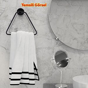 Banyo Mutfak Lavabo Üçgen Bez Havlu Askısı Siyah Paslanmaz Metal Vidalı Bez Havluluk Aparatı