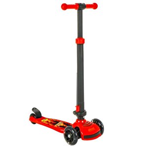 Power 3 Tekerlekli Katlanabilir Işıklı Kırmızı Scooter 07811