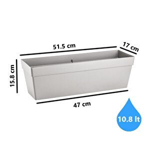 So-yb02a Dekoratif Askılı Yalı Balkon Saksı 10.8 Litre No 2 Kirli Beyaz