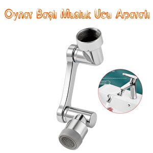 Evye Musluk Başlığı 180° Döner Perlatörlü Esnek Su Tasarruflu Krom Mutfak Bataryası Adaptör Musluk