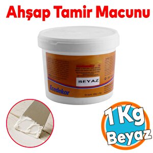 Ahşap Parke Tamir Dolgu Çizik Giderici Masif Kaplama Beyaz Renk 1 Kg Boşluk Doldurucu Onarım Macunu