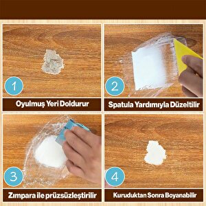 Ahşap Parke Tamir Dolgu Çizik Giderici Masif Kaplama Beyaz Renk 1 Kg Boşluk Doldurucu Onarım Macunu