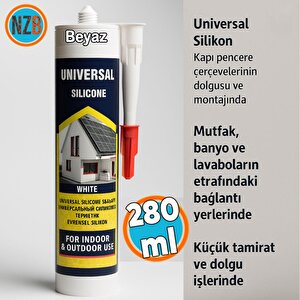 Universal Silikon  Genel Amaçlı 280 Ml İç Dış Mekan Kapı Pencere Uygun Su Geçirmez Sızdırmazlık Beyaz