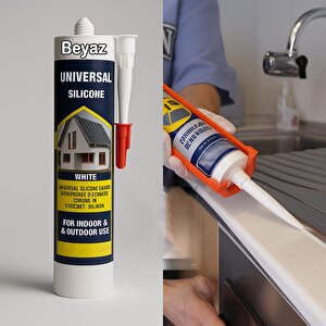 Universal Silikon  Genel Amaçlı 280 Ml İç Dış Mekan Kapı Pencere Uygun Su Geçirmez Sızdırmazlık Beyaz