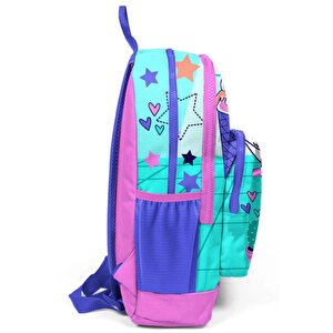 Kids Turkuaz Pembe Dondurmalı Kedi Desenli Okul Sırt Çantası 23751