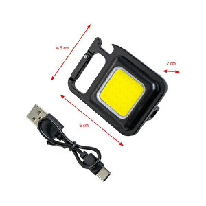 Mini Led El Feneri Anahtarlık Tipi Mıknatıslı Taşınabilir Kamp Lambası Şişe Açacağı 350 Lümen 2 Watt