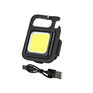 Mini Led El Feneri Anahtarlık Tipi Mıknatıslı Taşınabilir Kamp Lambası Şişe Açacağı 350 Lümen 2 Watt