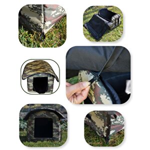 Yuga Kamuflaj Desen Kedi Evi Isı Ve Yağmur Korumalı