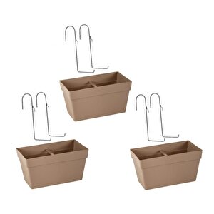 So-yb01a Askılı Yalı Balkon Saksı 6.5 Lt Mocha 3 Adet