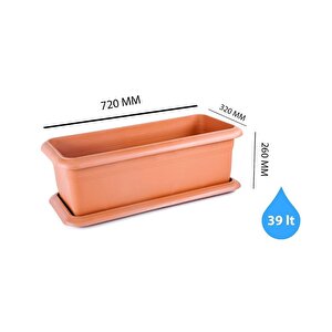 So-v691 Tabaklı Villa Bahçe Saksı Takımı 39 Lt Kiremit 3 Adet
