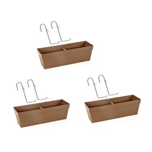 So-yb02a Askılı Yalı Balkon Saksı 10.8 Lt Mocha 3 Adet