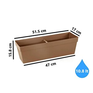 So-yb02a Askılı Yalı Balkon Saksı 10.8 Lt Mocha 3 Adet