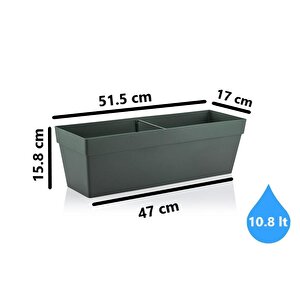So-yb02a Askılı Yalı Balkon Saksı 10.8 Lt Antrasit 3 Adet