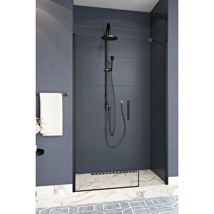 Castilla Temperli 6 Mm Boy Menteşeli Ön Cephe Duşakabin Siyah Profil Şeffaf Cam 81 cm