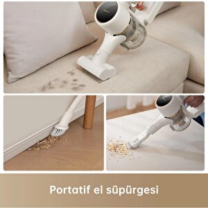 Dreame R10 Led Işık Dikey Şarjlı Süpürge Beyaz