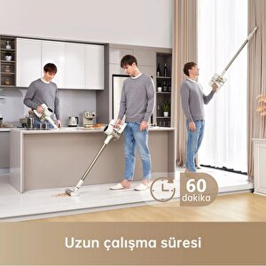 Dreame R10 Led Işık Dikey Şarjlı Süpürge Beyaz
