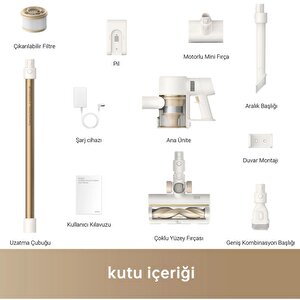 Dreame R10 Led Işık Dikey Şarjlı Süpürge Beyaz
