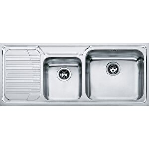 Galassia Gax 621 Sol Damlalıklı 2 Gözlü Paslanmaz Çelik Mutfak Eviyesi̇ 50x116cm
