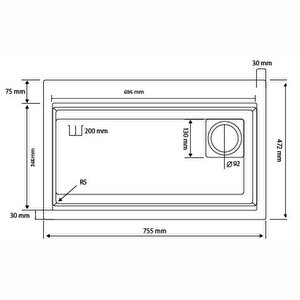 Li̇kya 75,5x47 Cm Antrasit Granit Mutfak Eviyesi