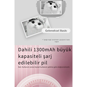 Çocuk Fotoğraf Makinesi Dijital Hd Video Kamera Anlık Termal Resim Kağıt Baskılı Yazıcı Pembe