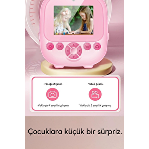 Çocuk Fotoğraf Makinesi Dijital Hd Video Kamera Anlık Termal Resim Kağıt Baskılı Yazıcı