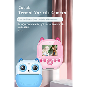 Çocuk Fotoğraf Makinesi Dijital Hd Video Kamera Anlık Termal Resim Kağıt Baskılı Yazıcı