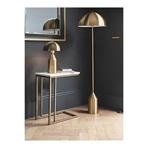 Modern Tasarım Mars Mushroom Abajur Ve Mushroom Lambader 2'li Takım Seti Eskitme Mat Gold