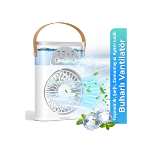 Smart Taşınabilir Işıklı Spreyli Vantilatörbuzlu Buharlı Vantilatör Mini Fan Nemlendirici Vantilatör