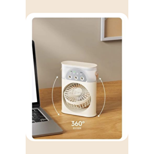 Smart Taşınabilir Işıklı Spreyli Vantilatörbuzlu Buharlı Vantilatör Mini Fan Nemlendirici Vantilatör