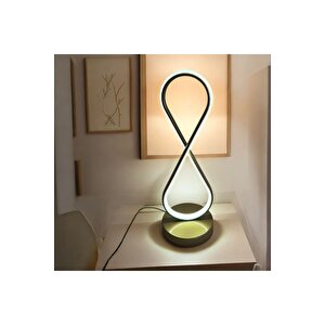 Modern Sonsuz Abajur Masa Lambası Metal Gövde Power Ledli