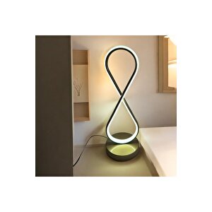 Modern Sonsuz Abajur Masa Lambası Metal Gövde Power Ledli