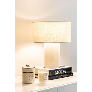 Modern Tasarım Fashion Abajur Beyaz Kumaş Gövde Masa Lambası Evine Görsel Şıklık Kat