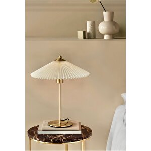 Exlusive Collection Krem Şapka Tasarım Madame Fico Abajur Eskitme Gold Sarı