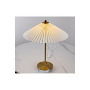 Exlusive Collection Krem Şapka Tasarım Madame Fico Abajur Eskitme Gold Sarı