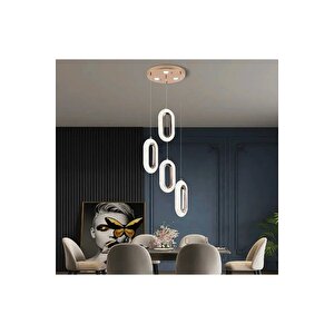 Sarkıt Led Avize Dörtlü Sarkıt Ledli Avize Gold Sarı Kademeli 3 Renk