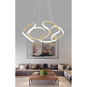 Ledli Modern Pagani Sarkıt Led Avize Eskitme Gold 45 Cm Büyük Boy