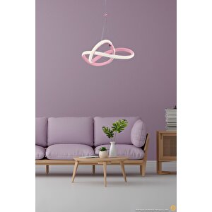 Modern Tekli Sarkıt Power Led Avize Pembe Beyaz Işık Ledli Çocuk Odası Avize