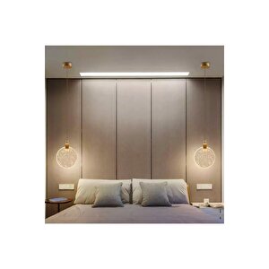 Modern Elegance Luxury Tekli Sarkıt Kristal Camlı Led Avize Gold Sarı Ledli Avize
