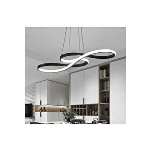 Modern Sarkıt Power Led Avize Siyah Concept Ürün Beyaz Işık