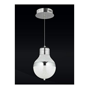 Modern Tekli Ampul Avize Sarkıt Led Avize Krom Ledli Avize