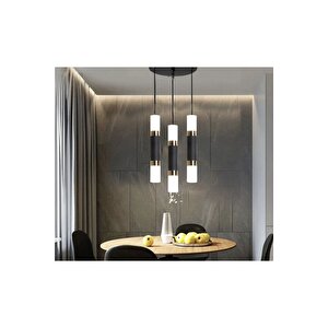 Modern Luxury Tasarım Led Avize Gold Sarı Ve Siyah Detaylı