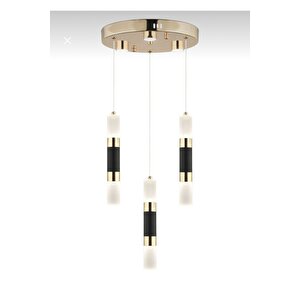 Modern Luxury Tasarım Led Avize Gold Sarı Ve Siyah Detaylı