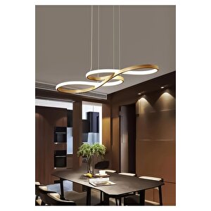 Modern Cayman Sarkıt Led Avize Beyaz Işık Salon Mutfak Oturma Odası Antre Ledli Avize Eskitme Gold