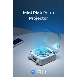 Bluetooth Retro Pikap Görünümlü Işıklı Müzik Çalar | Nostalji Plak Hoparlör Tf Kart Aux Subwoofer360