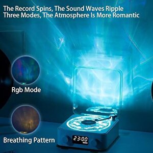 Bluetooth Retro Pikap Görünümlü Işıklı Müzik Çalar | Nostalji Plak Hoparlör Tf Kart Aux Subwoofer360