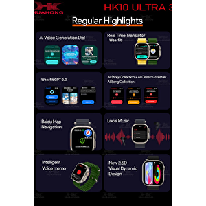 Hk10 Ultra 3 Chat Gpt/video Uygulama/chat Gpt Destekli Super Amoled E-kitap/galeri
