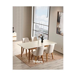 Linda Yemek Odası Takımı (yemek Masası + 4 Adet Sandalye) 160x90 cm