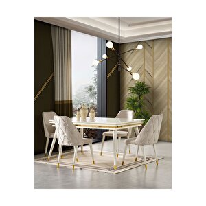 Rosa 210 Yemek Odası Takımı (yemek Masası + 4 Adet Sandalye) 160x80 cm