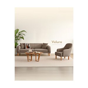 Lara Koltuk Takımı & Oturma Grubu - Kahve (3+1) 230x80 cm