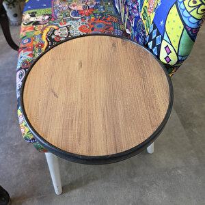 Koltuk Yanı Sehpa Oval Yuvarlak Yan Sehpa 5096